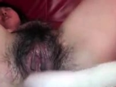 Hairy Pussy Asian Hottie Handjob Pleasure In Bed
