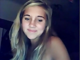 Cute teen showing body on webcam